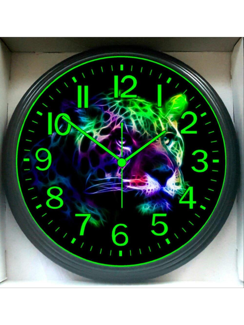 Glow In The Dark Cheetah Music Studio Lounge Glow In The Dark Wall Clock New